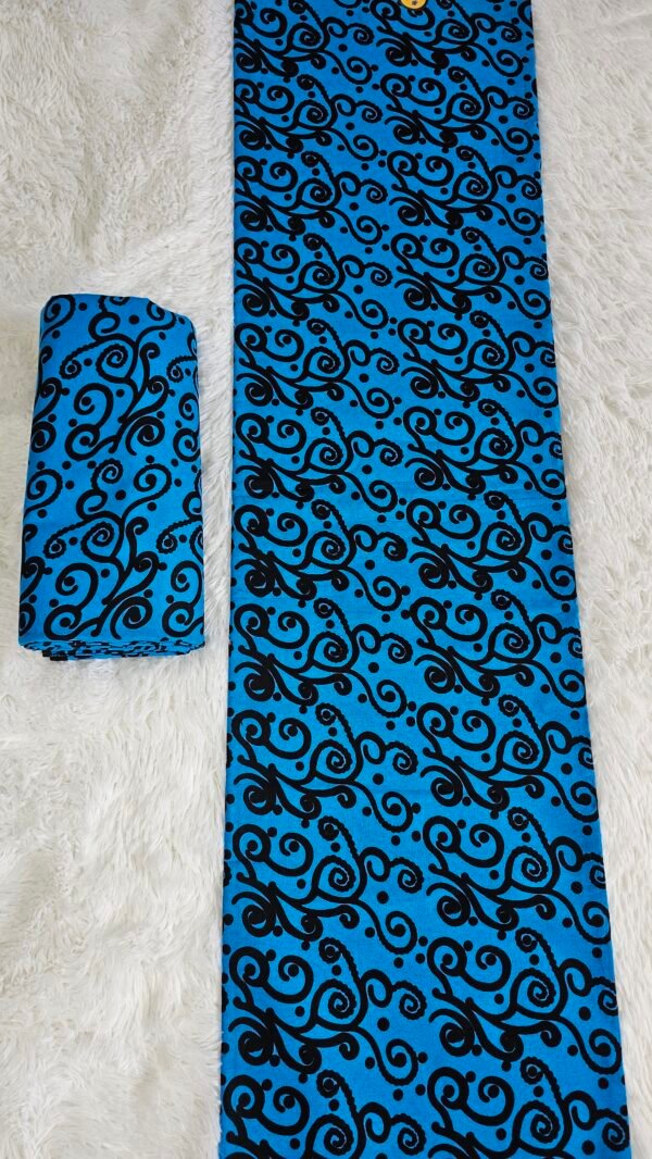 Blue and  Black African fabric, Ankara fabric, African Ankara fabrics, Cotton fabric (6 yards each)