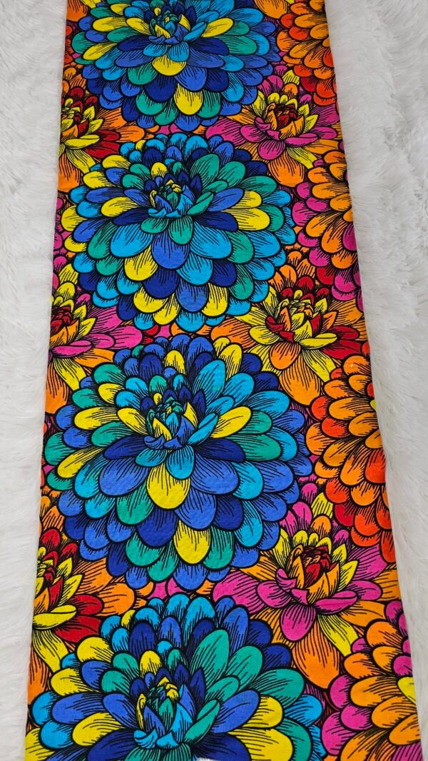 Blue, Yellow, Orange, Red African Ankara fabrics, Cotton fabric, fabrics (6 yards each)