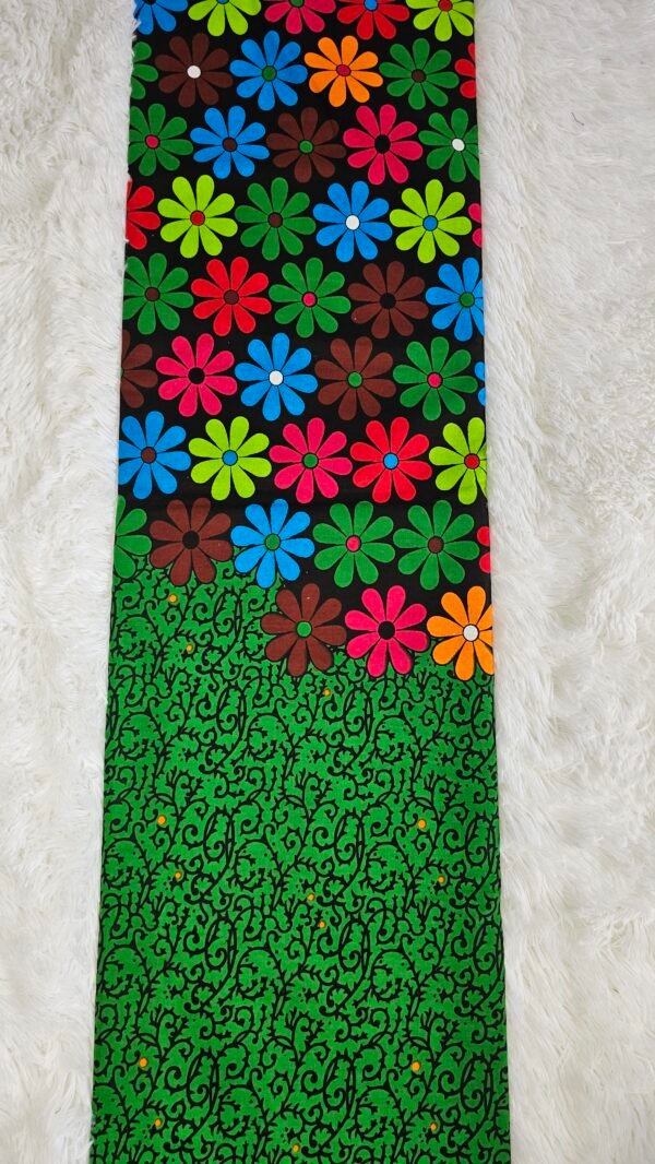 Green, Orange, Blue African fabric, Ankara fabric, African ankara fabric, Cotton fabrics ( 6 yards each)