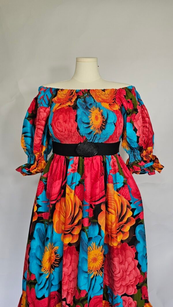 Off shoulder maxi Shirred dress / Smocked dress (One size fit most)